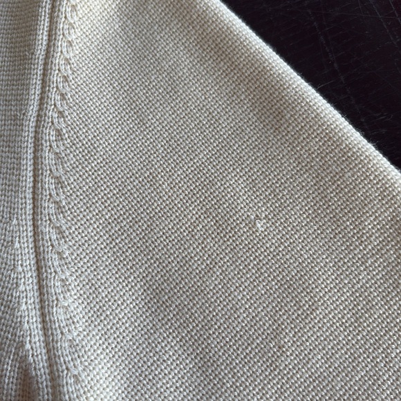 Tory Burch Merino Wool Cream Coat | Size Large - Picture 12 of 12